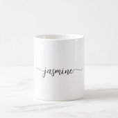 Mug Signature de nom monogramme blanc élégant (Centre)