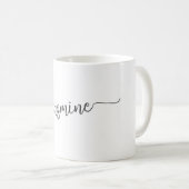 Mug Signature de nom monogramme blanc élégant (Devant droit)