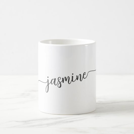 Mug Signature de nom monogramme blanc élégant (Centre)