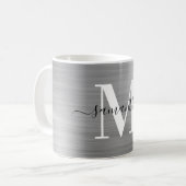 Mug Signature métallique en argent Monogramme (Devant gauche)
