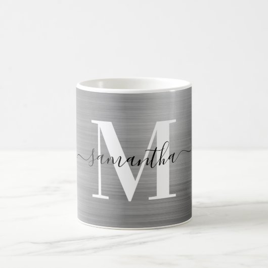 Mug Signature métallique en argent Monogramme (Centre)
