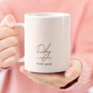 Mug Signature Monogramme Moderne Élégant Classique