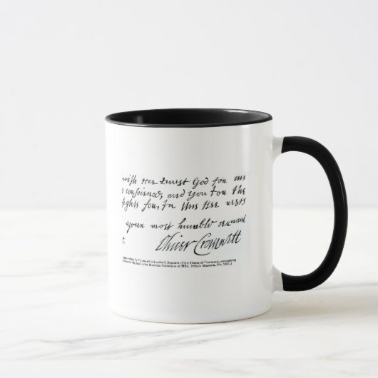 Mug Signature Oliver Cromwell, de manuscrit (Droite)