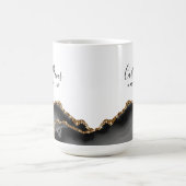 Mug Signature Script Agate Salon De Marbre Noir Et Or (Centre)