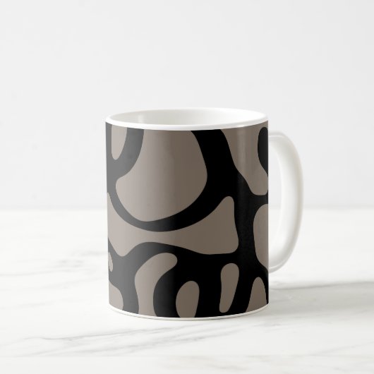 Mug Signaux éloignés : Noir Abstrait et gris (Devant droit)
