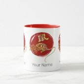 Mug Signe de constellation Zodiaque chinois de rat (Centre)