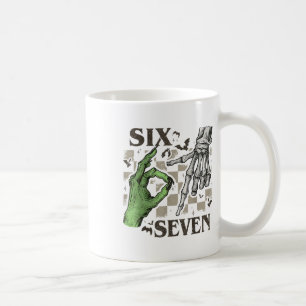 Mug Signe de la main du squelette Six Sept Meme Hallow