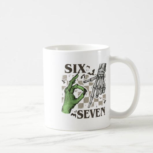 Mug Signe de la main du squelette Six Sept Meme Hallow (Droite)