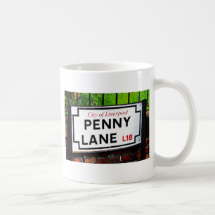 Mug signe de Liverpool Angleterre de ruelle de penny