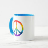 Mug Signe de paix arc-en-ciel (Devant gauche)