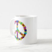 Mug Signe de paix de fleur d'amour (Devant gauche)