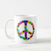 Mug Signe de paix de fleur d'amour (Gauche)