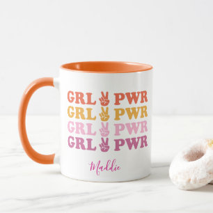 Mug Signe de paix de la puissance des filles mignonnes