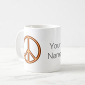 Mug Signe de paix orange (Devant gauche)