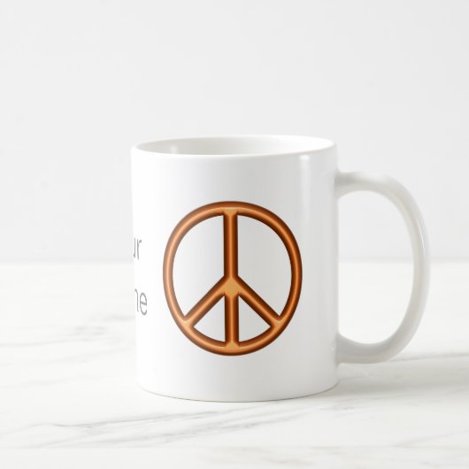 Mug Signe de paix orange (Droite)