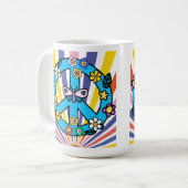Mug Signe de paix rétro (Devant gauche)