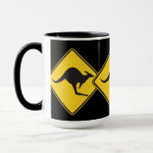 Mug Signe de précaution de kangourou (Gauche)