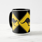 Mug Signe de précaution de kangourou (Devant gauche)