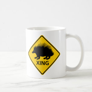 Mug Signe de route de croisement de porc-épic