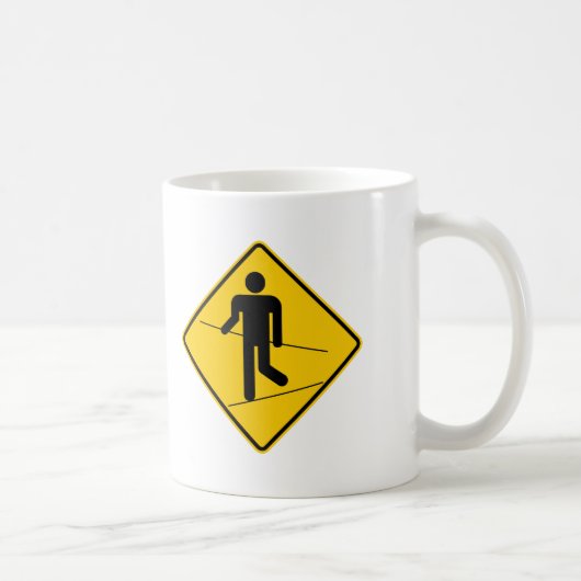 Mug Signe de route de zone de marcheur de Tightrope (Droite)