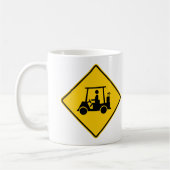 Mug Signe de route du trafic de chariot de golf (Gauche)