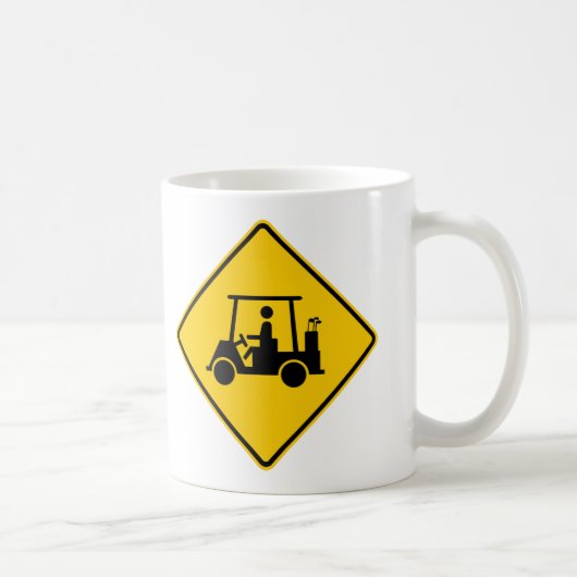 Mug Signe de route du trafic de chariot de golf (Droite)