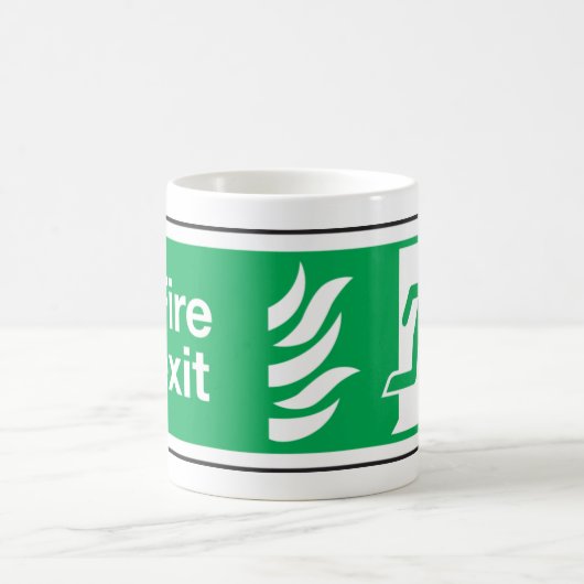 Mug Signe de sécurité de sortie d'incendie Évacuation  (Centre)