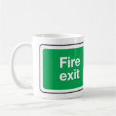 Mug Signe de sécurité de sortie d'incendie Évacuation  (Gauche)