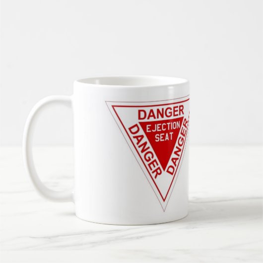 Mug Signe de siège éjectable de danger (Gauche)