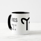 Mug Signe de zodiaque de Bélier ("la RAM") (Devant gauche)