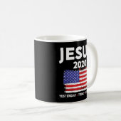 Mug Signe d'élection de Jésus 2020 États-Unis drapeau (Devant droit)
