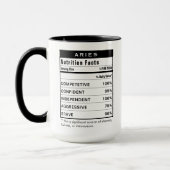 Mug Signe du zodiaque Bélier Faits nutritionnels d'ast (Gauche)