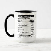 Mug Signe du zodiaque Capricorne Faits nutritionnels A (Gauche)