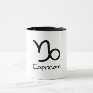 Mug Signe du zodiaque Capricorne sur fond blanc