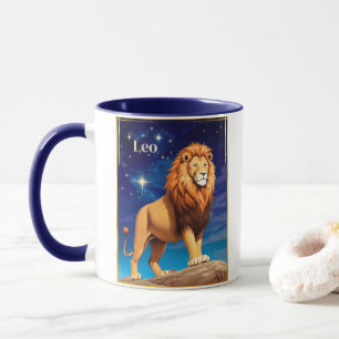 Mug Signe du zodiaque Lion sous un ciel étoilé