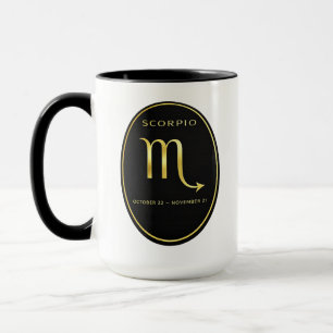Mug Signe du zodiaque Scorpion Emblème ovale en or