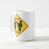 Mug Signe femelle violent de bande dessinée (Devant gauche)