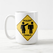 Mug Signe femelle violent de bande dessinée (Gauche)