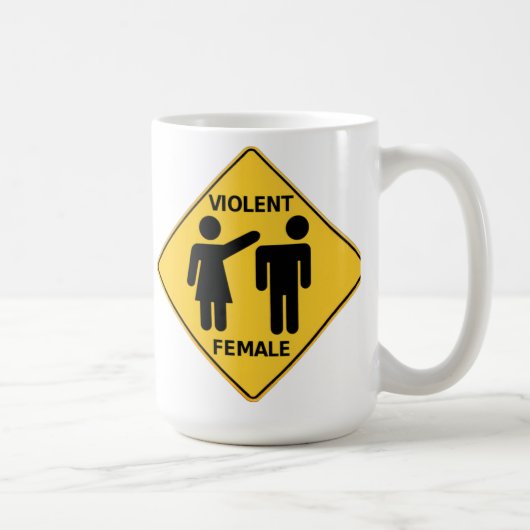 Mug Signe femelle violent de bande dessinée (Droite)