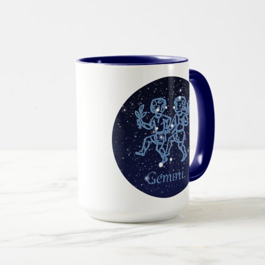 Mug Signe Gemini Constellation et Zodiaque avec étoile (Devant droit)