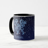 Mug Signe Gemini Constellation et Zodiaque avec étoile (Devant gauche)