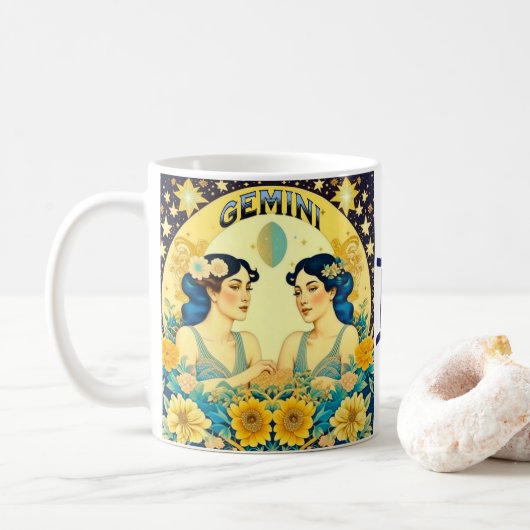 Mug SIGNE Horoscope vintage Gemini Twins Celestin (Avec donut)