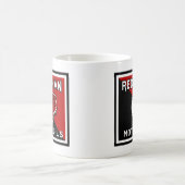Mug Signe indien rouge de cru d'huiles de moteur (Centre)
