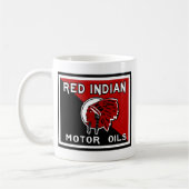 Mug Signe indien rouge de cru d'huiles de moteur (Gauche)