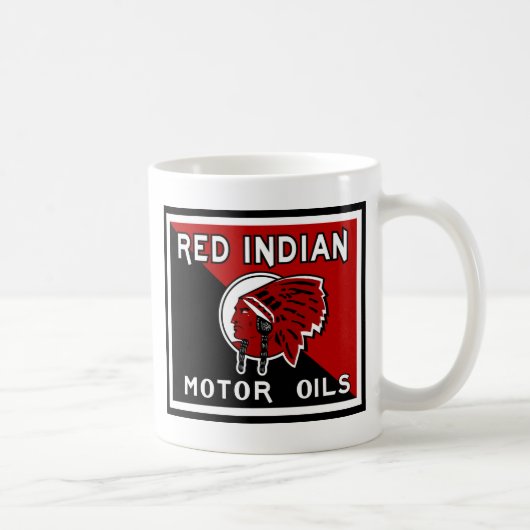 Mug Signe indien rouge de cru d'huiles de moteur (Droite)