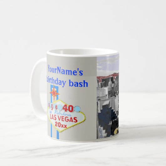 Mug Signe personnalisé de fête d'anniversaire de Las (Devant gauche)