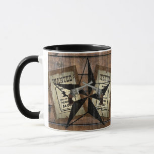 Mug SIGNE Recherché Rustique Texas Star Western Double