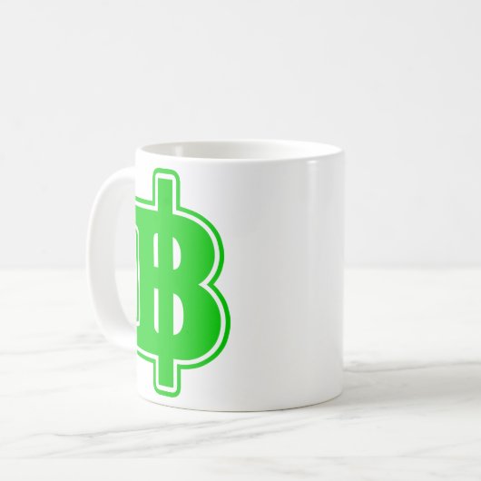 Mug SIGNE VERT BAHT ฿ devises thaïlandaises ฿ (Devant gauche)