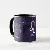 Mug Signe Zodiac Aquarelle Leo Boue personnalisable (Devant gauche)