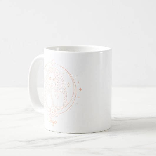 Mug Signe Zodiac Virgo Peach couleur modifiable (Devant gauche)